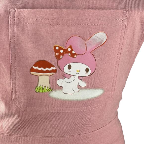 New My Melody by Sanrio Hot Topic Hello Kitty & Friends Pink Ruffle Shortalls XL - Picture 3 of 8